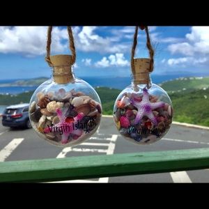 St. Thomas, shell and sand filled ornament!